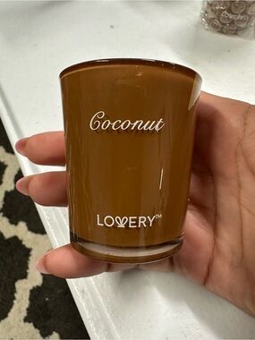 Lovery Coconut Scented Candle - Brown Glass Jar 50g/1.76oz new no box